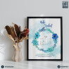 Save The Date Blue Floral Frame