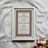 Mughal Mosaic Nikahnama – Islamic Marriage Certificate with White Frame.