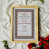 Mughal Mosaic Nikahnama – Islamic Marriage Certificate with White Frame.