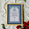 Royal Azure Geometric Nikahnama Design – Elegant Islamic Marriage Certificate