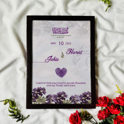 Jannah Love Nikahnama – Islamic Fingerprint Heart Art with Floral Frame