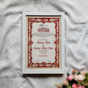 Ruby Blossom Nikahnama – Red Floral Marriage Certificate in Premium Frame