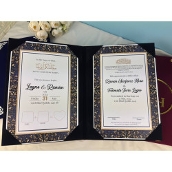 Luxury Black Velvet Kabin Nama File with Seal Pad | Custom Nikkah Certificate Folder by Aiyaan
