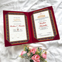 Maroon Velvet Nikahnama Folder – Luxury Marriage Certificate Holder