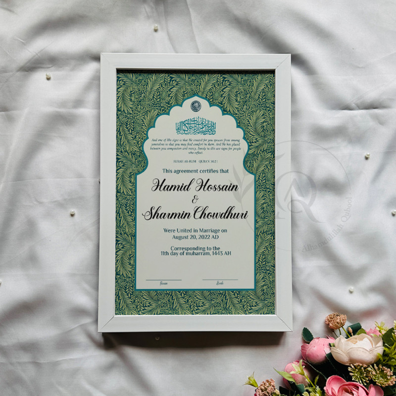 Botanical Islamic Nikahnama Design – Minimal & Elegant
