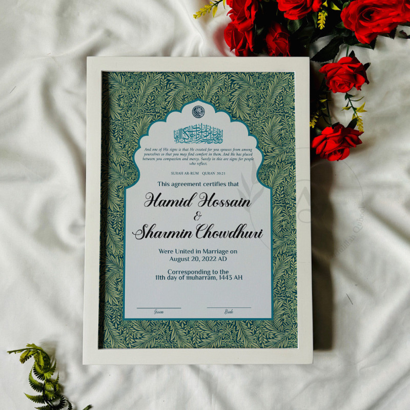 Botanical Islamic Nikahnama Design – Minimal & Elegant