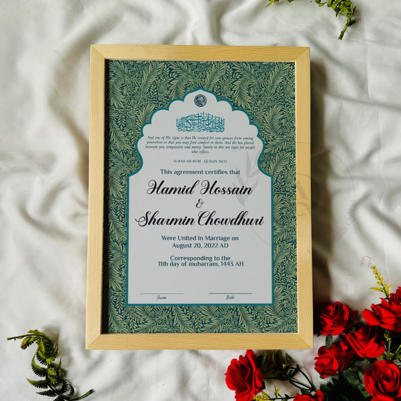 Botanical Islamic Nikahnama Design – Minimal & Elegant