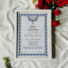 Ottoman Floral Nikahnama Design with Blue Accents.