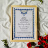 Ottoman Floral Nikahnama Design with Blue Accents.