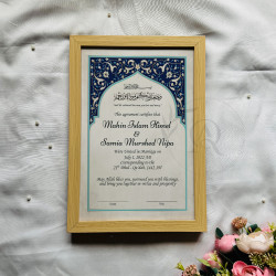 Arch Style Nikahnama with Blue Floral Top Border.