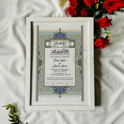 Persian Floral Nikahnama Design – Luxury Islamic Marriage Frame.