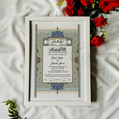 Persian Floral Nikahnama Design – Luxury Islamic Marriage Frame.