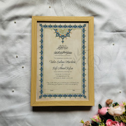 Classic Blue-Gold Floral Nikahnama – Islamic Marriage Certificate