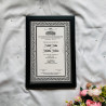Monochrome Floral Nikahnama – Luxury Islamic Marriage Certificate Frame.