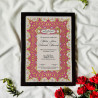Fuchsia Floral Vintage Nikahnama – Elegant Islamic Marriage Frame.