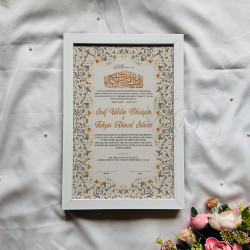 Antique Grey-Gold Baroque Nikahnama – Islamic Marriage Certificate Frame.