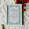 Mint & Sapphire Floral Nikahnama – Elegant Islamic Marriage Certificate.