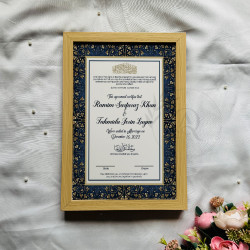 Minimalist Blue-Gold Nikahnama – Islamic Marriage Certificate.