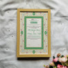 This beautifully crafted Nikahnama features a Mughal-style arch layout bordered by soft pastel floral detailing in pink and gree