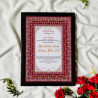 Crimson Red Nikahnama – Royal Islamic Marriage Certificate Design.