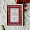 Crimson Red Nikahnama – Royal Islamic Marriage Certificate Design.