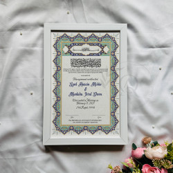 Andalusian Arch Nikahnama – Elegant Islamic Marriage Certificate Frame.