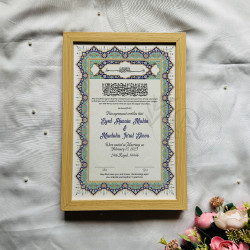 Andalusian Arch Nikahnama – Elegant Islamic Marriage Certificate Frame.