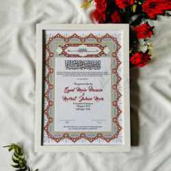 Granada Maroon Arch Nikahnama – Elegant Islamic Wedding Certificate.