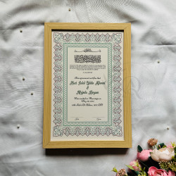 Vintage Mint Arabesque Nikahnama – White Frame Islamic Marriage Certificate
