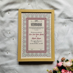 Classic Crimson Nikahnama Design – Wooden Fiber Frame Islamic Certificate