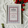 Classic Crimson Nikahnama Design – Wooden Fiber Frame Islamic Certificate