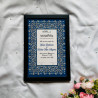 Navy Persian Vine Nikahnama – Islamic Wedding Certificate in White Frame