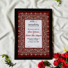Crimson Floral Nikahnama – Regal Islamic Marriage Certificate in Wooden Frame