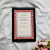 Scarlet Bloom Nikahnama – Elegant Red Islamic Marriage Certificate in Black Frame