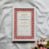 Scarlet Bloom Nikahnama – Elegant Red Islamic Marriage Certificate in Black Frame