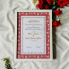 Scarlet Bloom Nikahnama – Elegant Red Islamic Marriage Certificate in Black Frame
