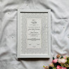 Pearl Grey Nikahnama – Elegant Floral Islamic Marriage Certificate in Wooden Frame
