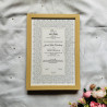 Pearl Grey Nikahnama – Elegant Floral Islamic Marriage Certificate in Wooden Frame