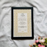 Golden Harmony Nikahnama – Elegant Floral Marriage Certificate in Wooden Frame