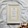 Golden Harmony Nikahnama – Elegant Floral Marriage Certificate in Wooden Frame