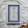 Royal Sapphire Nikahnama – Elegant Islamic Marriage Certificate.