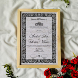 Classic Black Nikahnama – Elegant Islamic Marriage Certificate.
