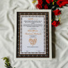 Amber Arabic Nikahnama – Islamic Marriage Certificate with Wooden Frame.