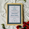 Teal Mosaic Nikahnama – Elegant Islamic Marriage Certificate.