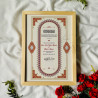 Vintage Arch Red Nikahnama – Islamic Marriage Certificate with Wooden Frame.
