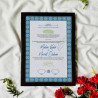 Blue Mosaic Nikahnama – Islamic Marriage Certificate with Moroccan Border.