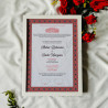 Crimson Floral Nikahnama – Islamic Marriage Certificate with Wooden Frame.