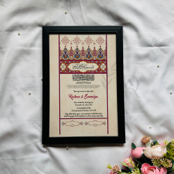 Persian Style Nikahnama – Ornamental Maroon Islamic Marriage Certificate.