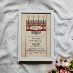 Persian Style Nikahnama – Ornamental Maroon Islamic Marriage Certificate.