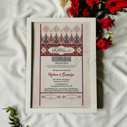 Persian Style Nikahnama – Ornamental Maroon Islamic Marriage Certificate.
